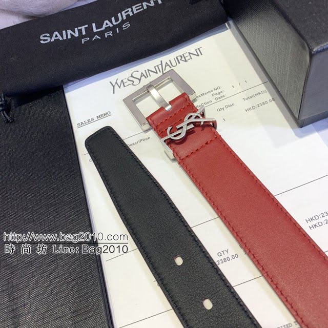 Saint Laurent女士皮帶 聖羅蘭金扣小牛皮腰帶  jjp1753